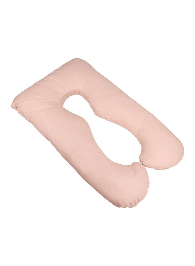 U-Shaped Maternity Pillow Cotton Pink 75x125cm - Image 1