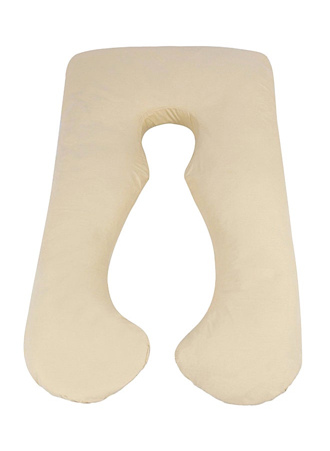 U-Shaped Maternity Pillow Cotton Beige 80x120cm  - Image 1