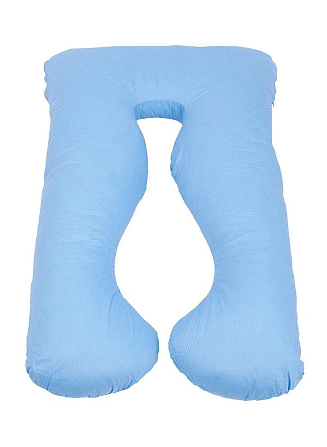 U-Shaped Maternity Pillow Cotton Blue 80x120cm