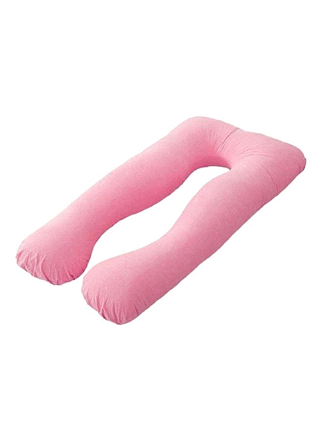U-Shaped Maternity Pillow Cotton Pink 80x120cm - Image 1