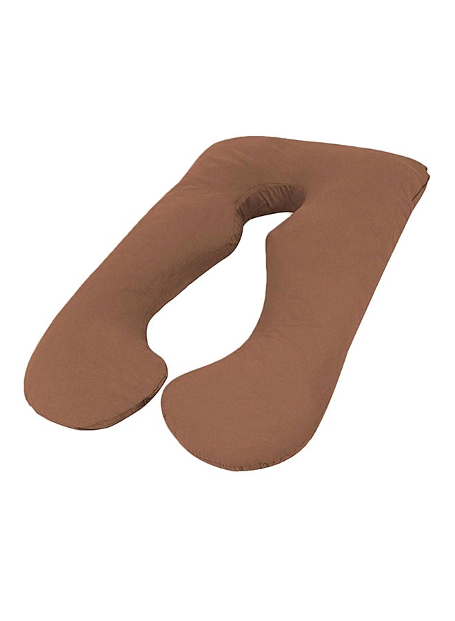 وسادة حمل وولادة شكل حرف U قطن بني 80x120سم - Image 1