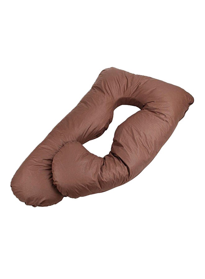 وسادة حمل وولادة شكل حرف U قطن بني 80x120سم - Image 2