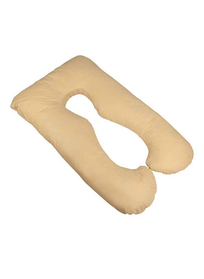 U-Shaped Maternity Pillow Cotton Beige 80x120cm 