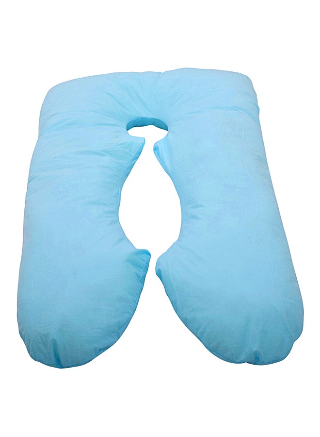U-Shaped Maternity Pillow Cotton Blue 80x120cm 