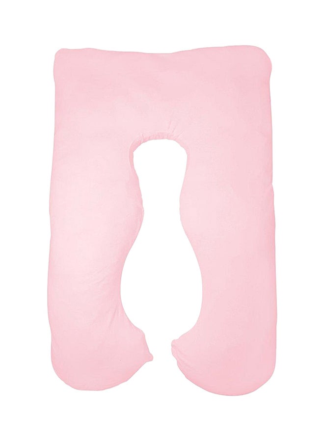 U-Shaped Maternity Pillow Cotton Pink 80x120cm - Image 1