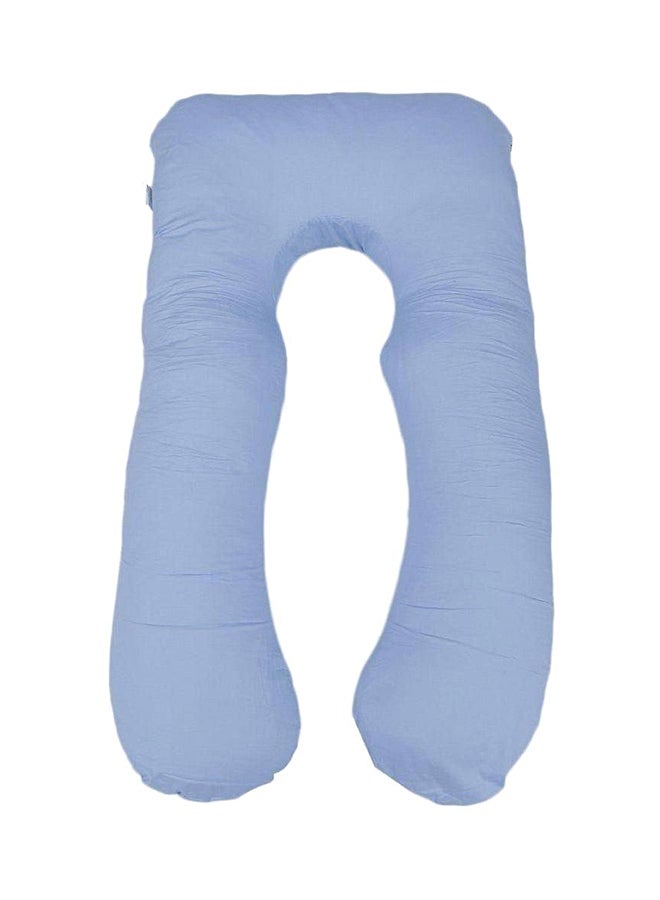 U-Shaped Maternity Pillow Cotton Blue 80x120cm 