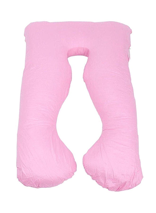 U-Shaped Maternity Pillow Cotton Pink 80x120cm - Image 1