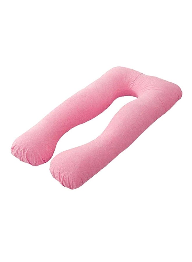 U-Shaped Maternity Pillow Cotton Pink 80x120cm - Image 1