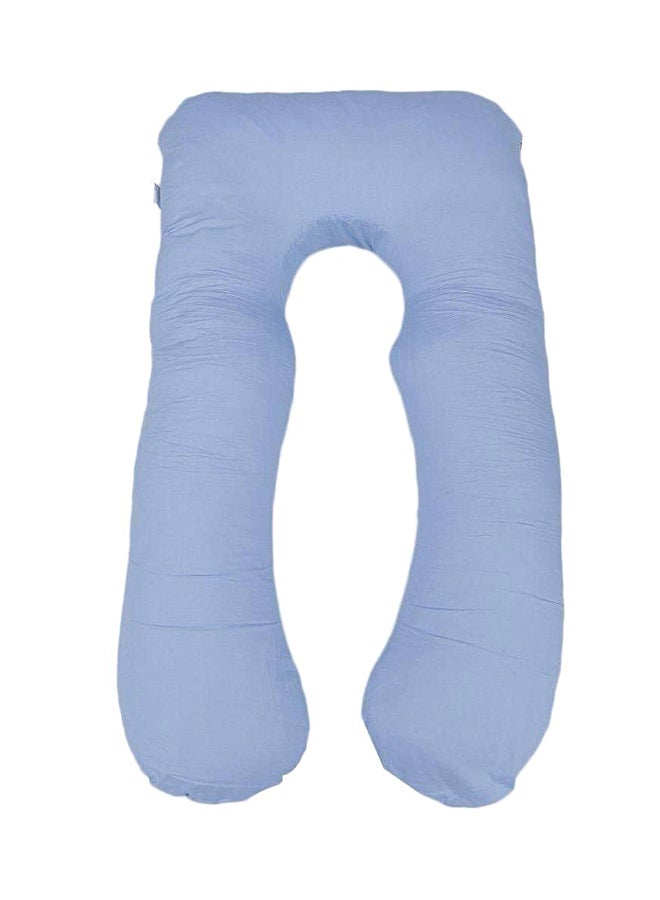 U-Shaped Maternity Pillow Cotton Blue 80x120cm  - Image 1