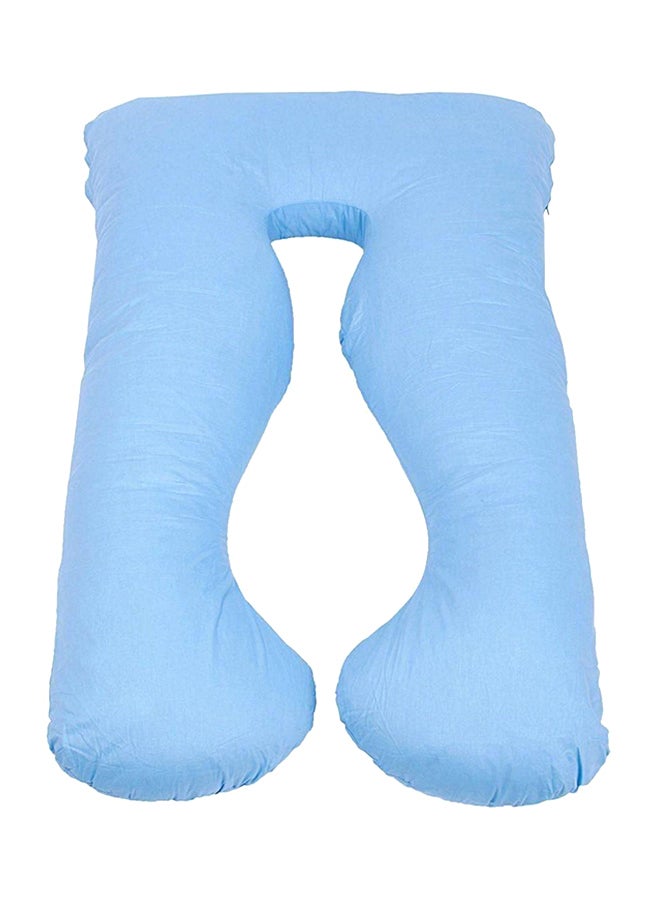 U-Shaped Maternity Pillow Cotton Blue 80x120cm 