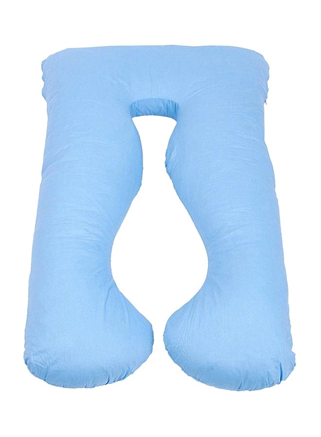 U-Shaped Maternity Pillow Cotton Blue 80x120cm 