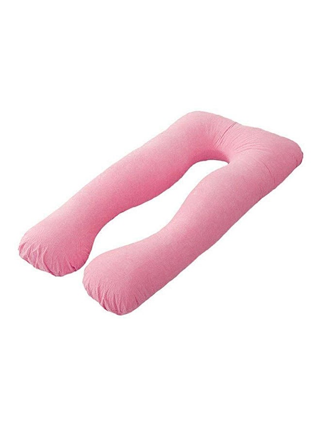 U-Shaped Maternity Pillow Cotton Pink 80x120cm