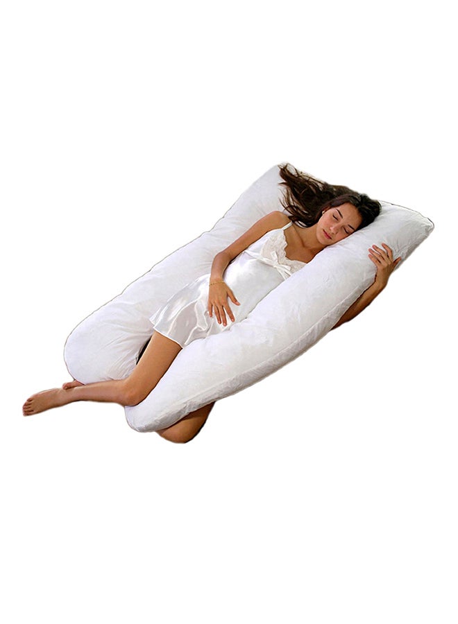 U-Shaped Maternity Pillow Cotton White 80x120cm - Image 2