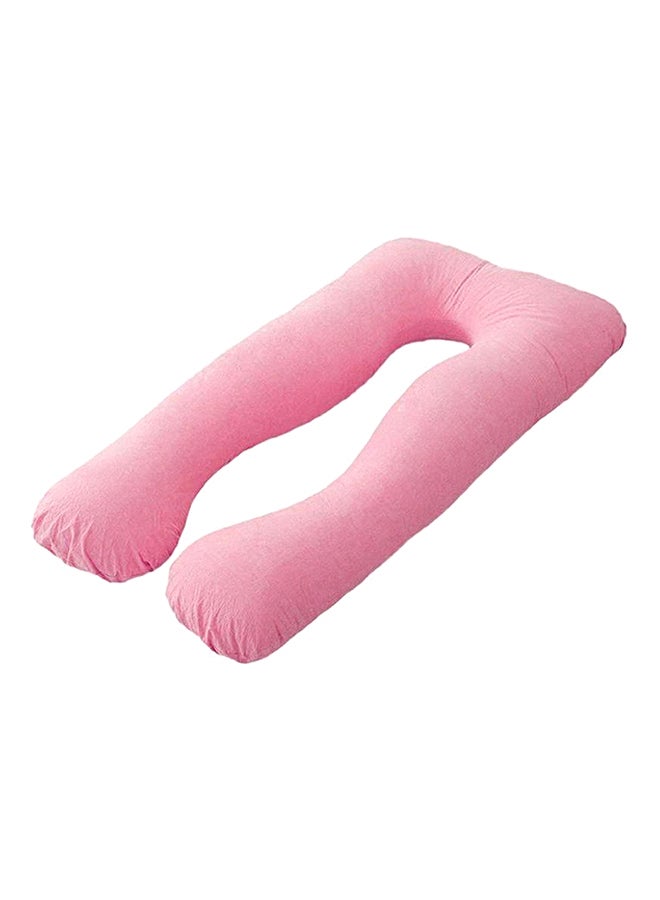 U-Shaped Maternity Pillow Cotton Pink 80x120cm - Image 1