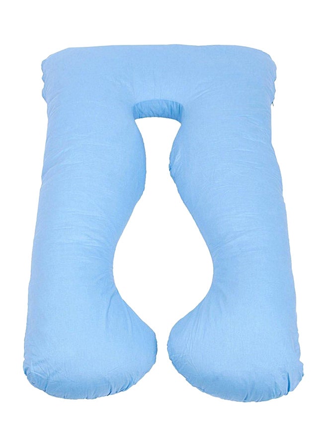 U-Shaped Maternity Pillow Cotton Blue 80x140cm 