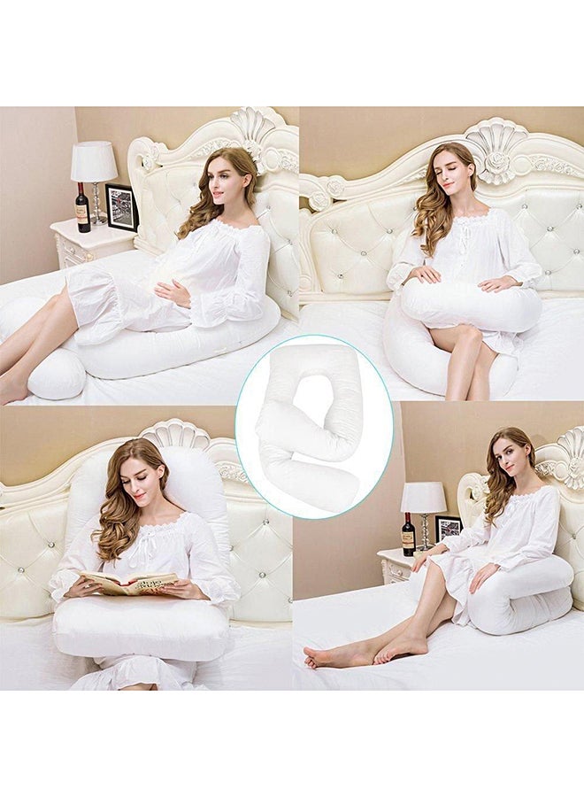وسادة حمل وولادة شكل حرف U قطن أبيض 80x120سم  - Image 3