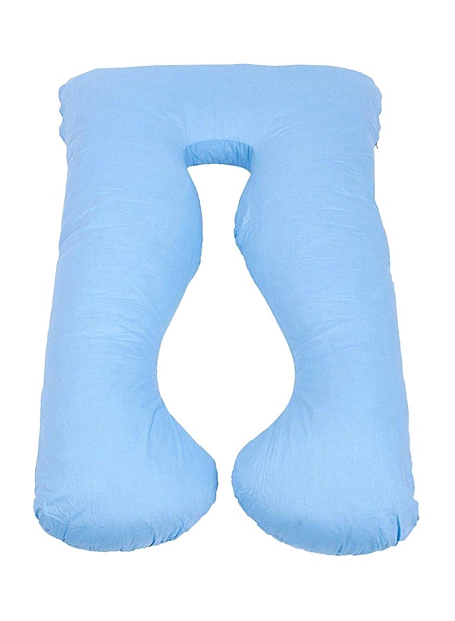 U-Shaped Maternity Pillow Cotton Blue 80x120cm