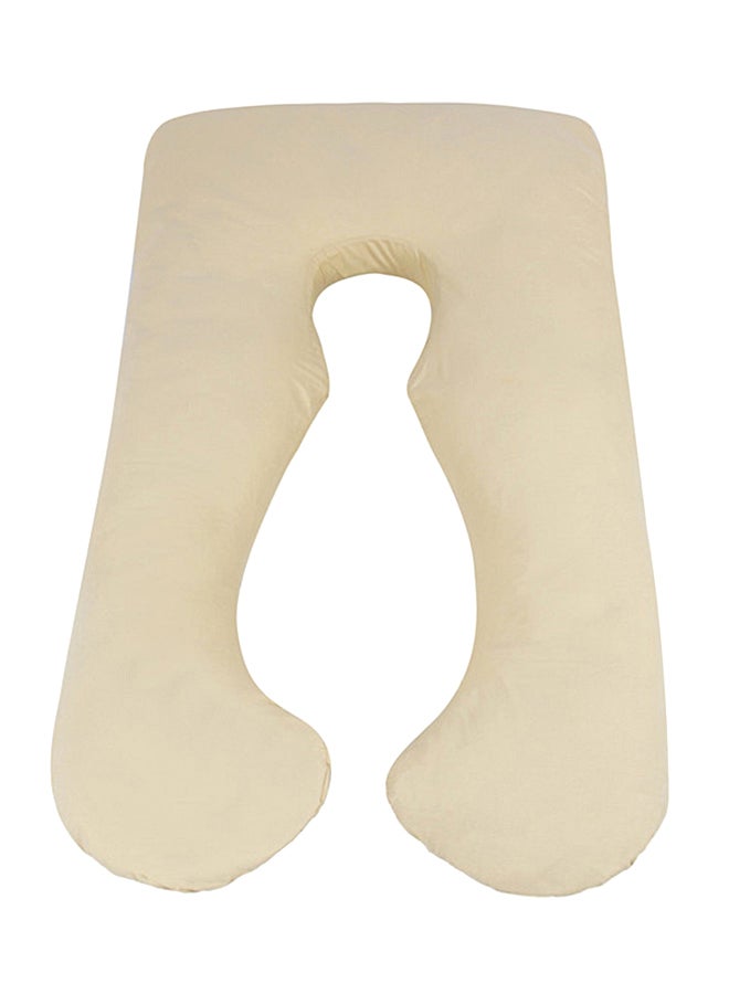 U-Shaped Maternity Pillow Cotton Beige 80x120cm 