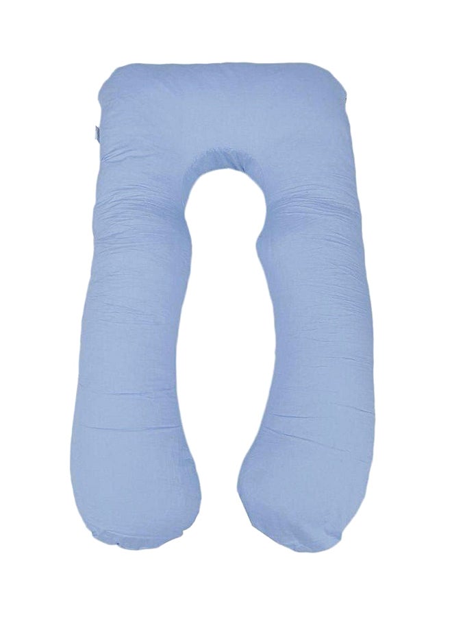 U-Shaped Maternity Pillow Cotton Blue 80x120cm - Image 1