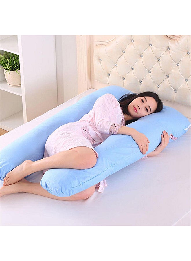 U-Shaped Maternity Pillow Cotton Blue 80x120cm - Image 2
