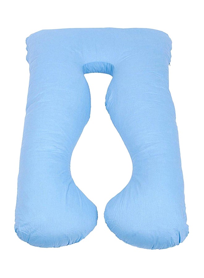 U-Shaped Maternity Pillow Cotton Blue 80x120cm