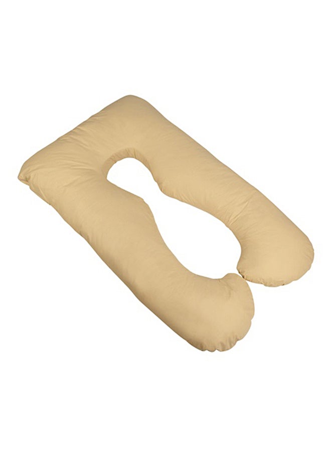 U-Shaped Maternity Pillow Cotton Beige 80x120cm 
