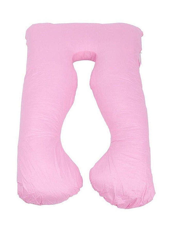 U-Shaped Maternity Pillow Cotton Pink 80x120cm - Image 1