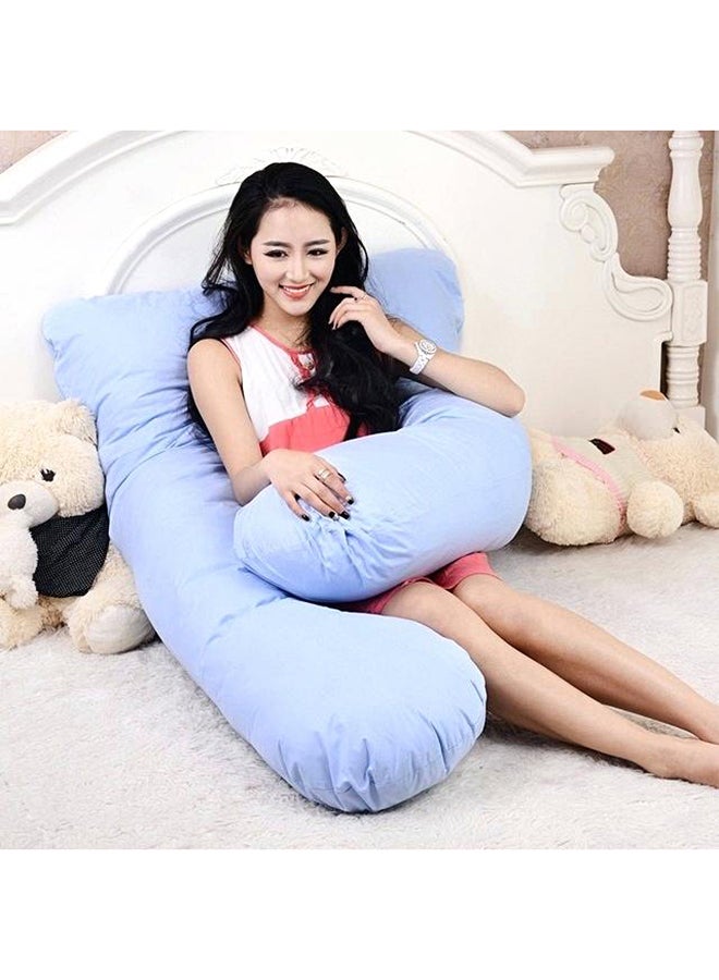 U-Shaped Maternity Pillow Cotton Blue 80x120cm - Image 2