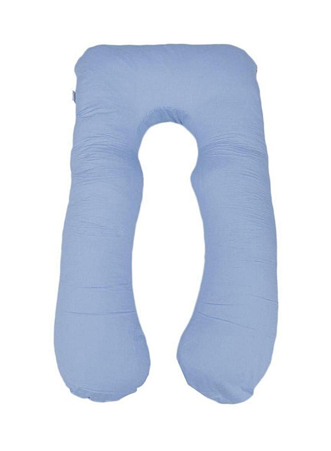 U-Shaped Maternity Pillow Cotton Blue 80x120cm - Image 1