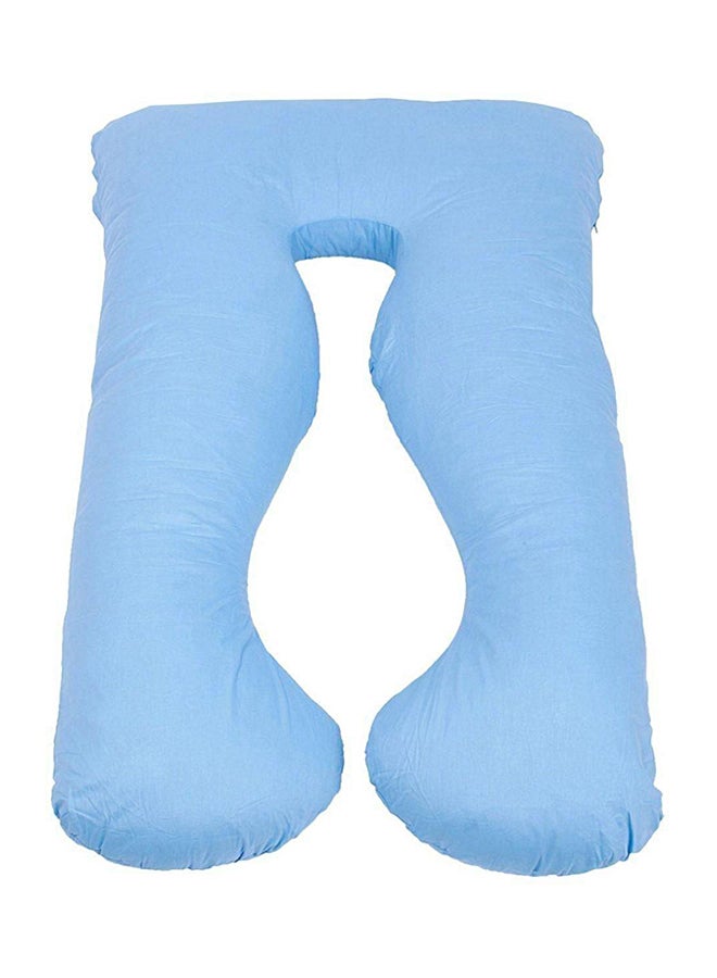 U-Shaped Maternity Pillow Cotton Blue 80x120cm
