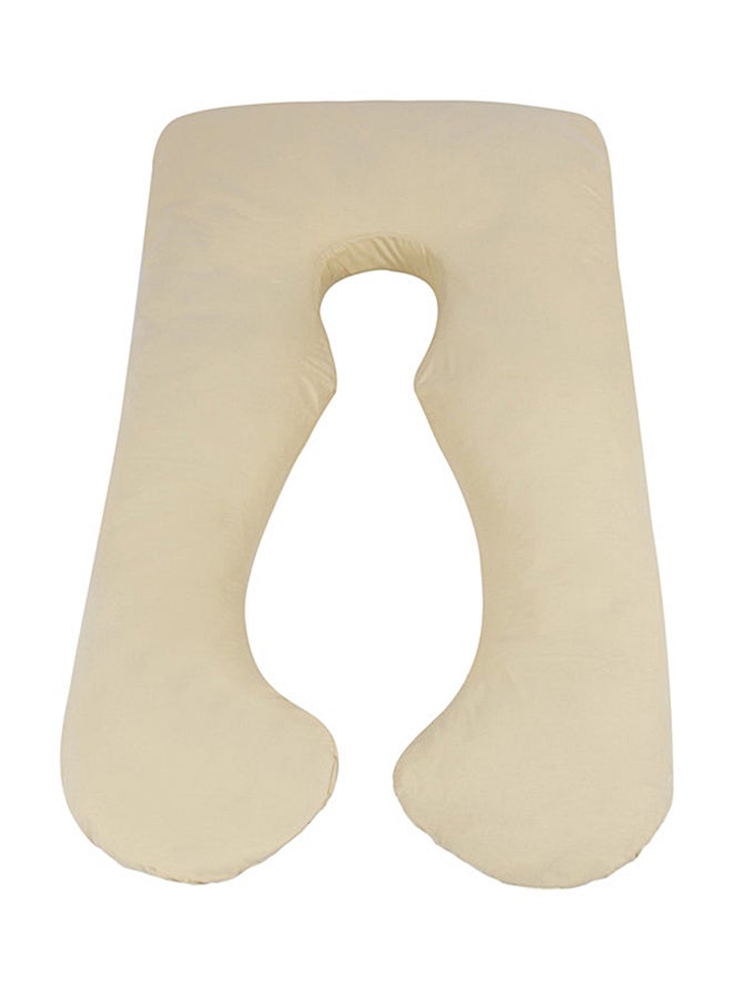 U-Shaped Maternity Pillow Cotton Beige 80x120cm 