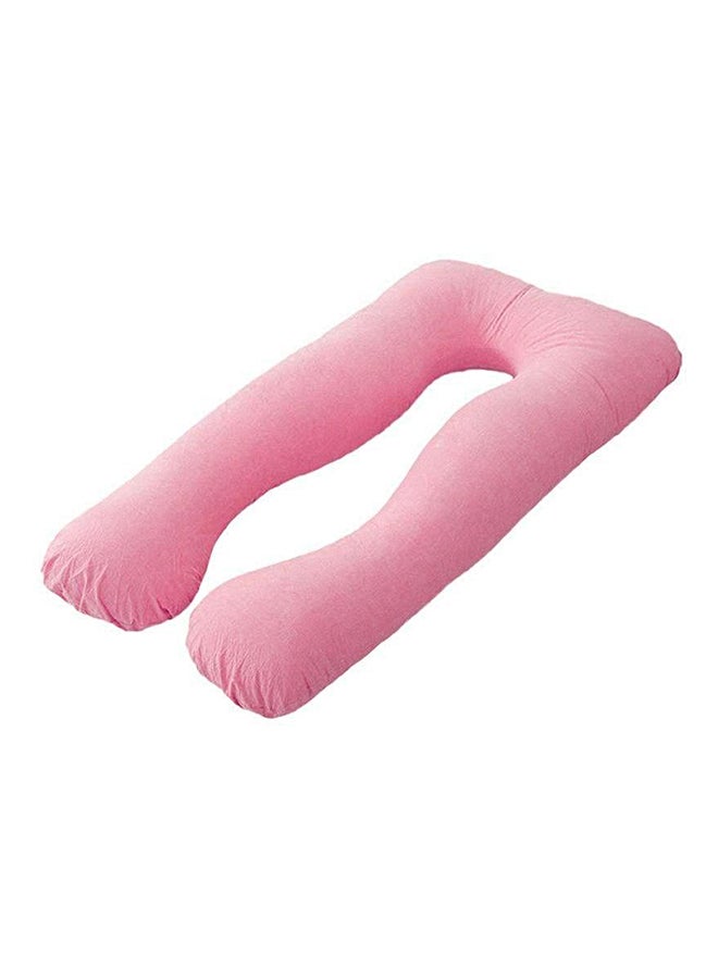 U-Shaped Maternity Pillow Cotton Pink 80x120cm - Image 1