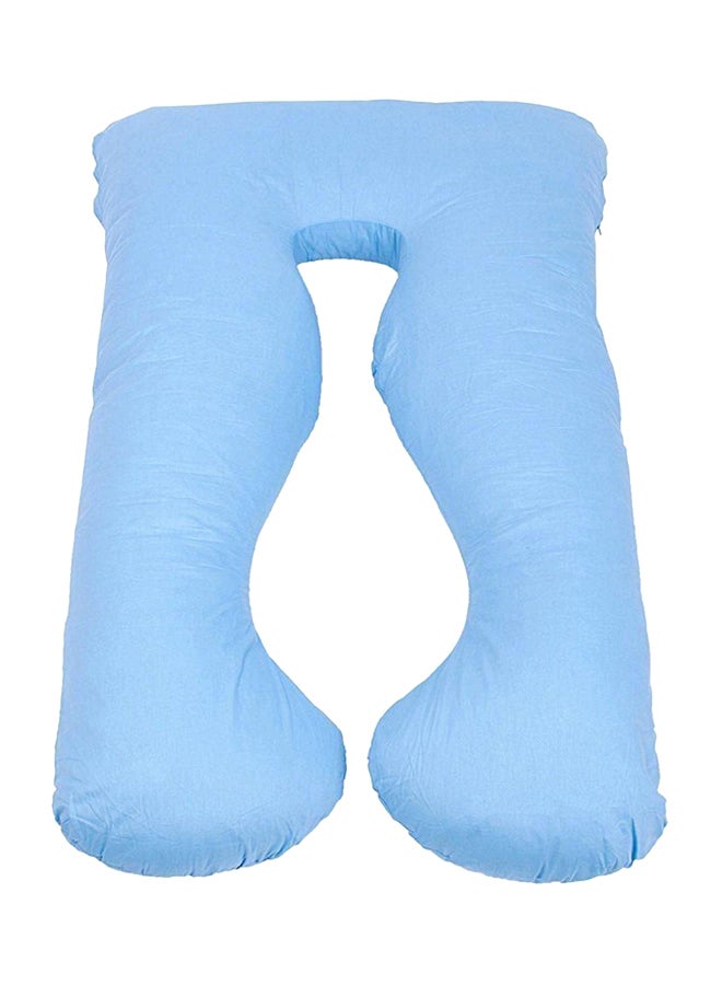U-Shaped Maternity Pillow Cotton Blue 80x130cm