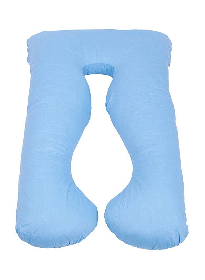 U-Shaped Maternity Pillow Cotton Blue 80x120cm