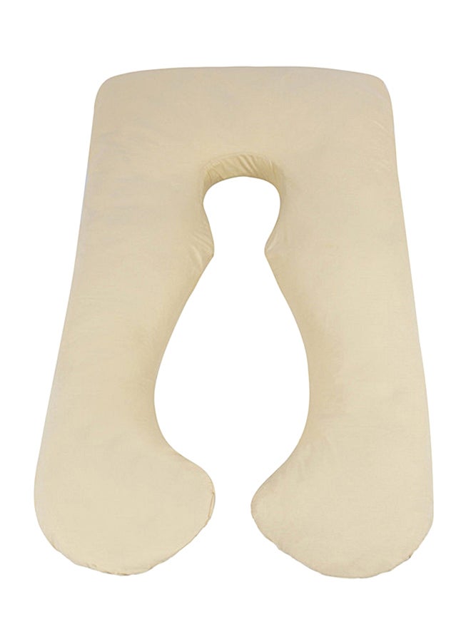 U-Shaped Maternity Pillow Cotton Beige 80x120cm 