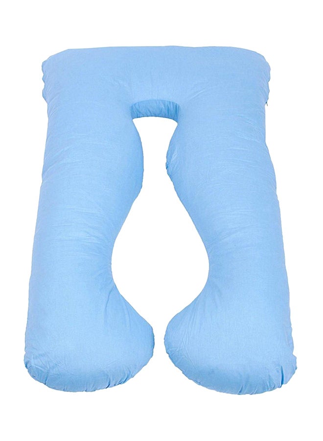 U-Shaped Maternity Pillow Cotton Blue 80x130cm