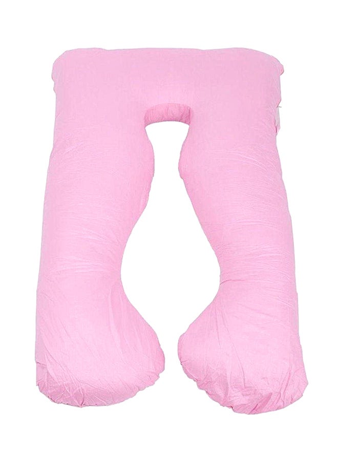 U-Shaped Maternity Pillow Cotton Pink 120x80cm  - Image 1