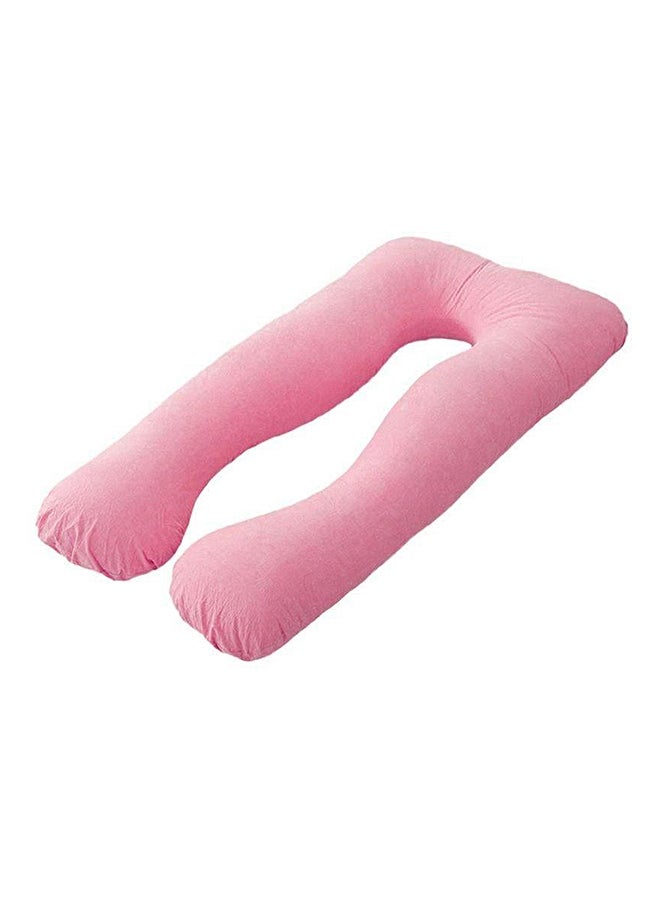 U-Shaped Maternity Pillow Cotton Pink 120x80cm - Image 1