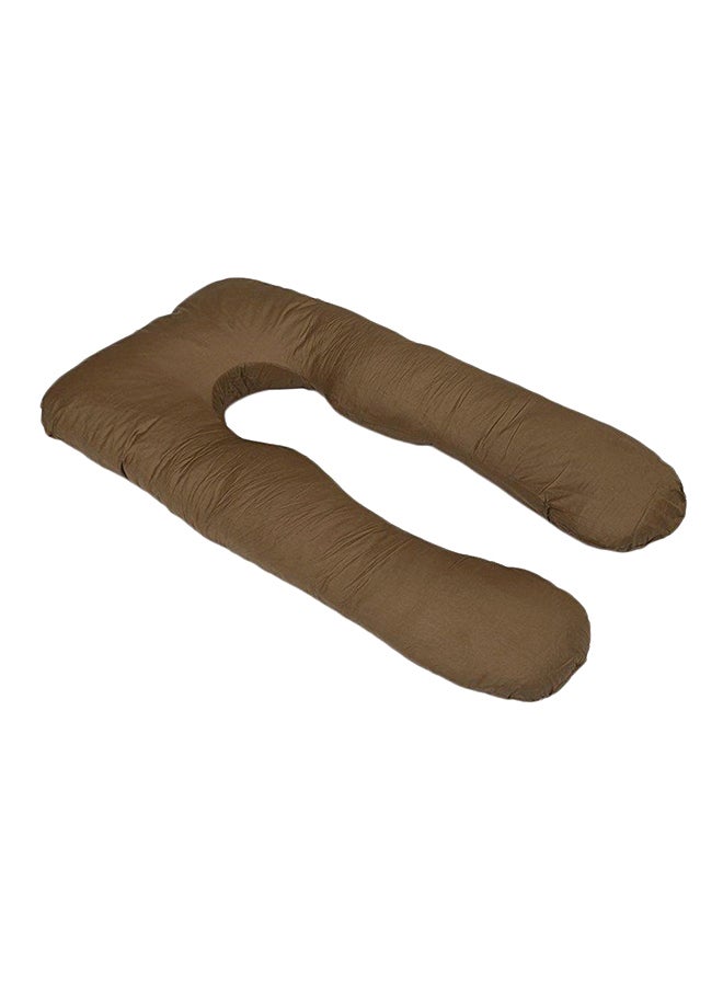 U-Shaped Maternity Pillow Cotton Brown 120x80cm 