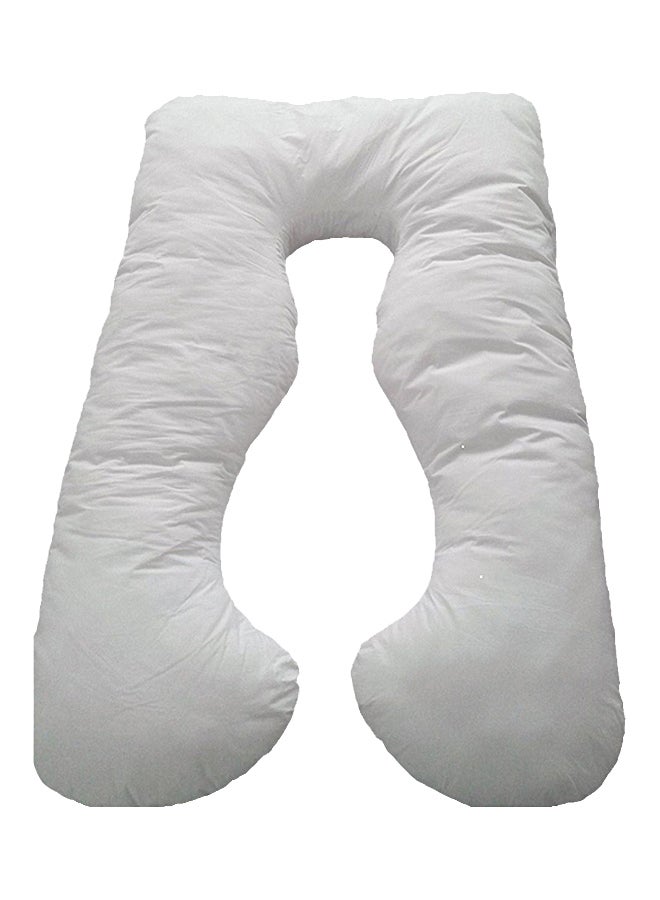 U-Shaped Maternity Pillow Cotton White 125x75cm - Image 1