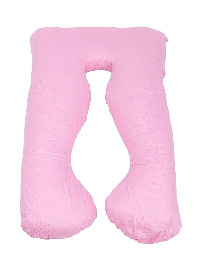U-Shaped Maternity Pillow Cotton Pink 120x80cm - Image 1