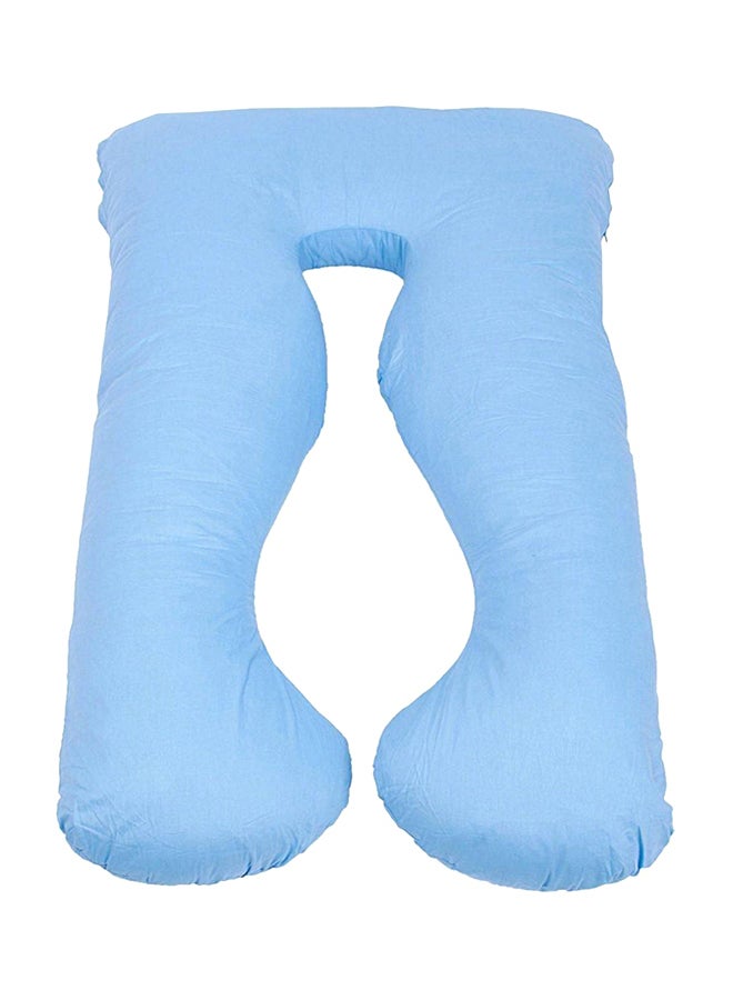 U-Shaped Maternity Pillow Cotton Blue 120x80cm 