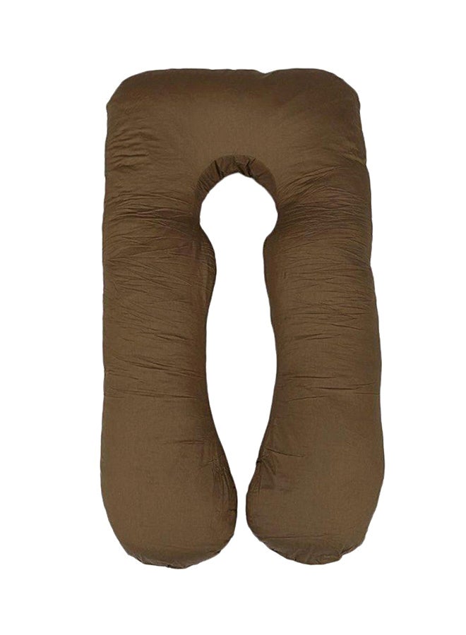 U-Shaped Maternity Pillow Cotton Brown 120x80cm  - Image 1