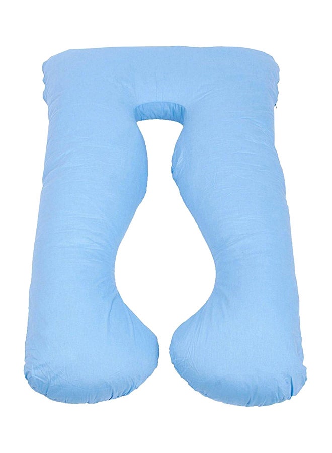 U-Shaped Maternity Pillow Cotton Blue 120x80cm
