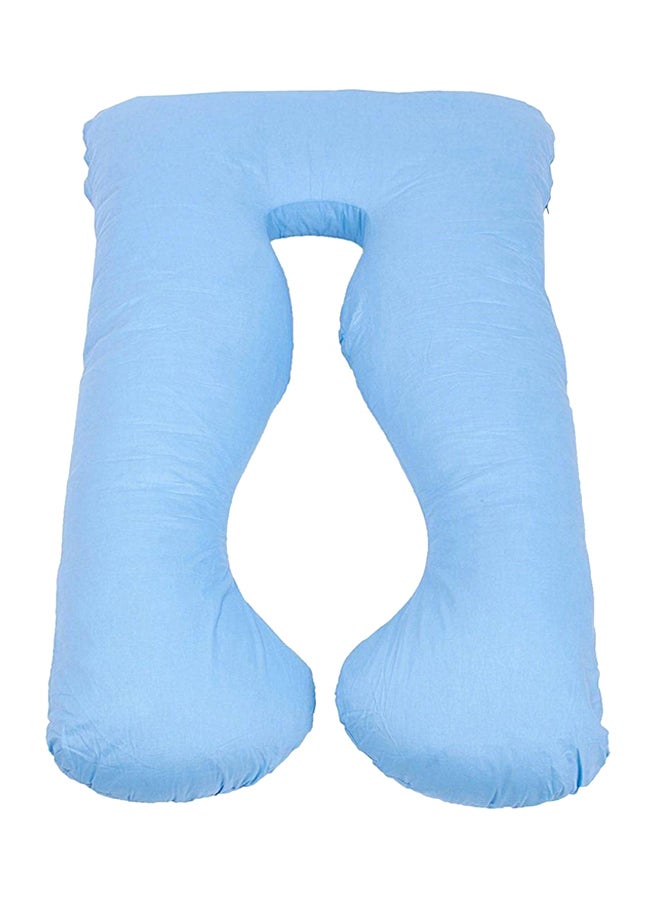 U-Shaped Maternity Pillow Cotton Blue 120x80cm 