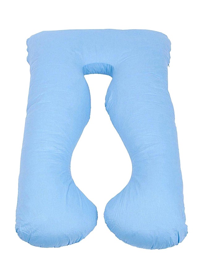 U-Shaped Maternity Pillow Cotton Blue 120x80cm