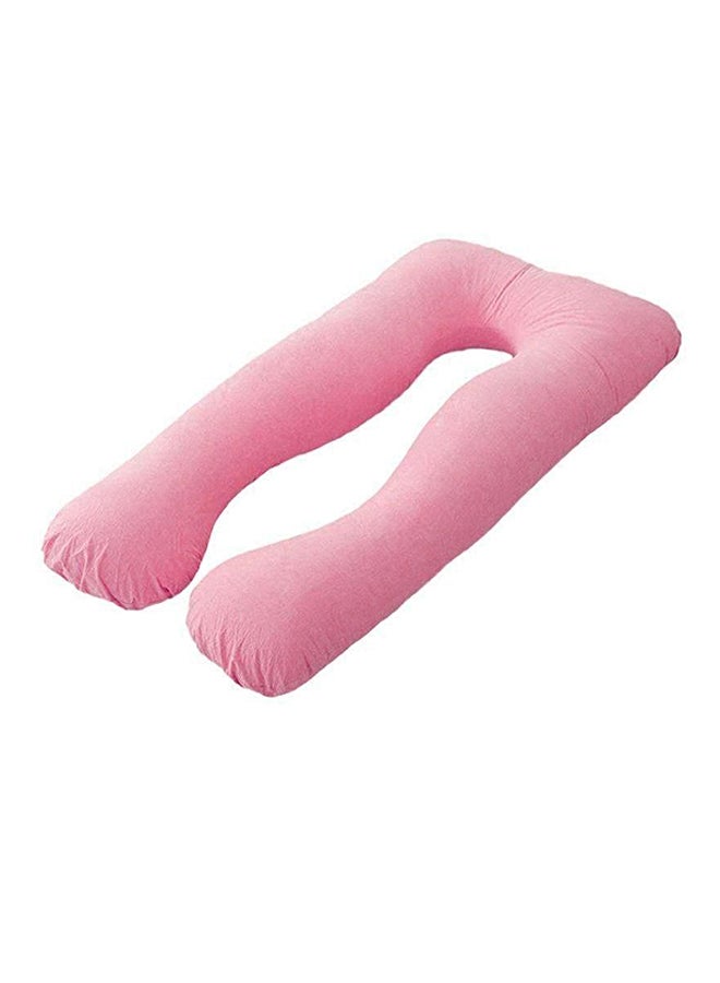 U-Shaped Maternity Pillow Cotton Pink 140x80cm  - Image 1