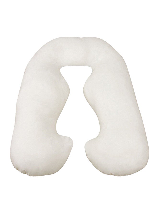 U-Shaped Maternity Pillow Cotton White 120x80cm - Image 1