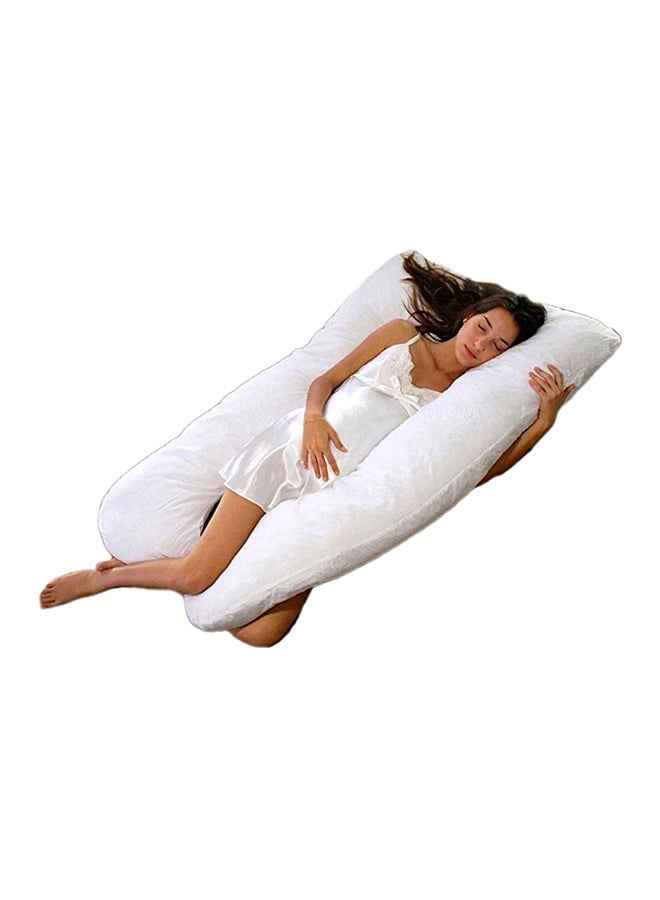 U-Shaped Maternity Pillow Cotton White 120x80cm - Image 2