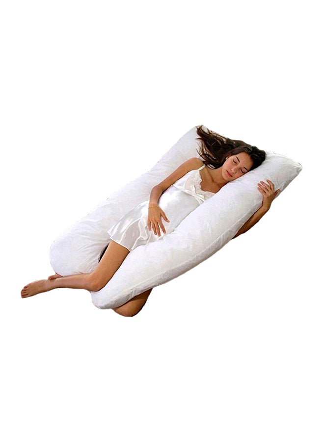 وسادة حمل وولادة شكل حرف U قطن أبيض 120x80سم - Image 2